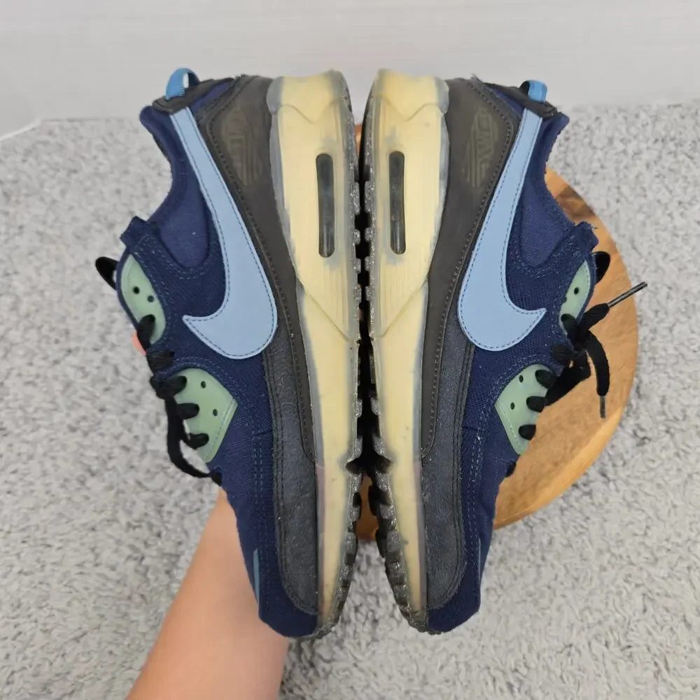 Nike Men 10 Air Max Terrascape 90 Midnight Navy Aqua Athletic Sneaker DV7413-400